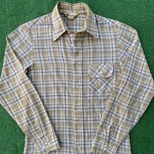 Vintage 70’s Levi’s Panatela Big E Long Sleeve Button Up Shirt Men’s Size Small